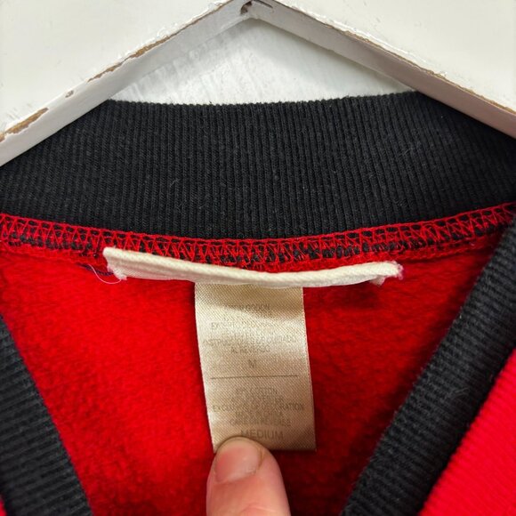 Vintage Christmas Sweatshirt Red Snowflake Pullover Holiday 90s MCC Sportswear - Picture 4 of 6